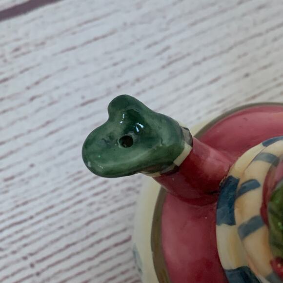 Ceramic Snowman Teapot Christmas Tree Ornament or Tabletop Decor 4" Tall - Picture 9 of 13